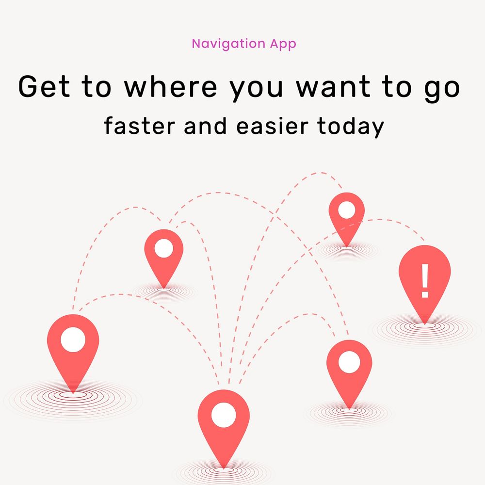 GPS navigation Instagram post template