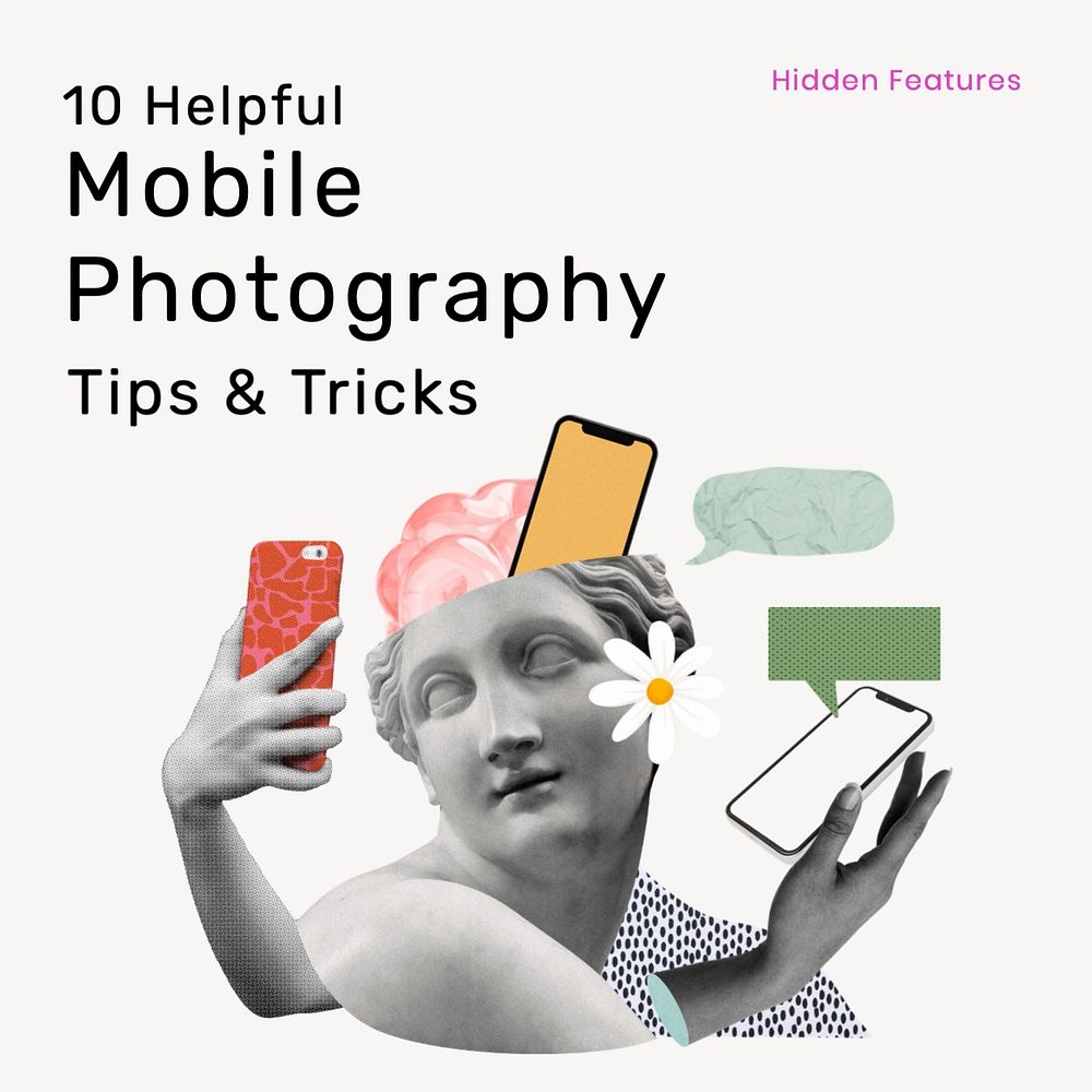 Mobile photography tips Instagram post template