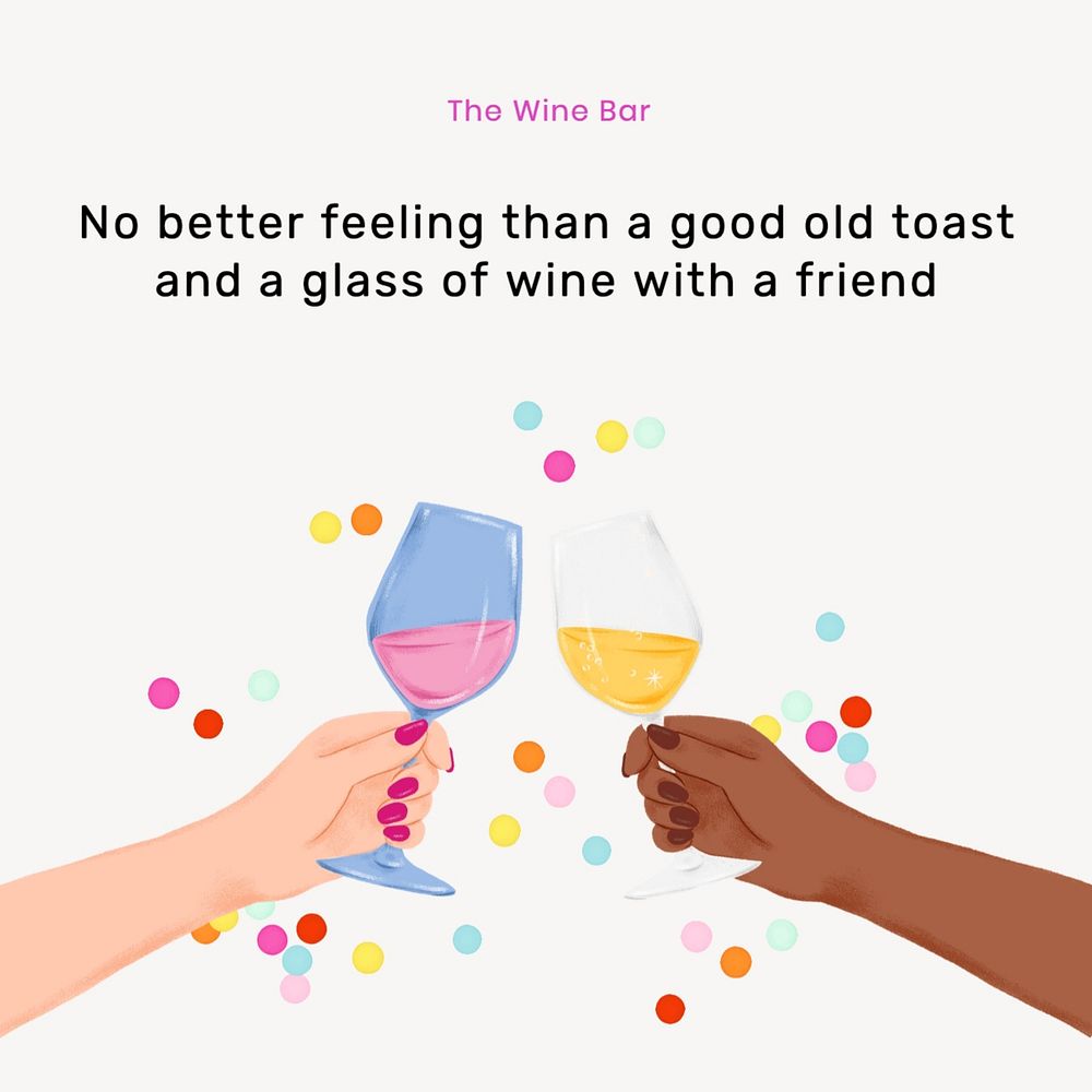 Wine with friends Instagram post template