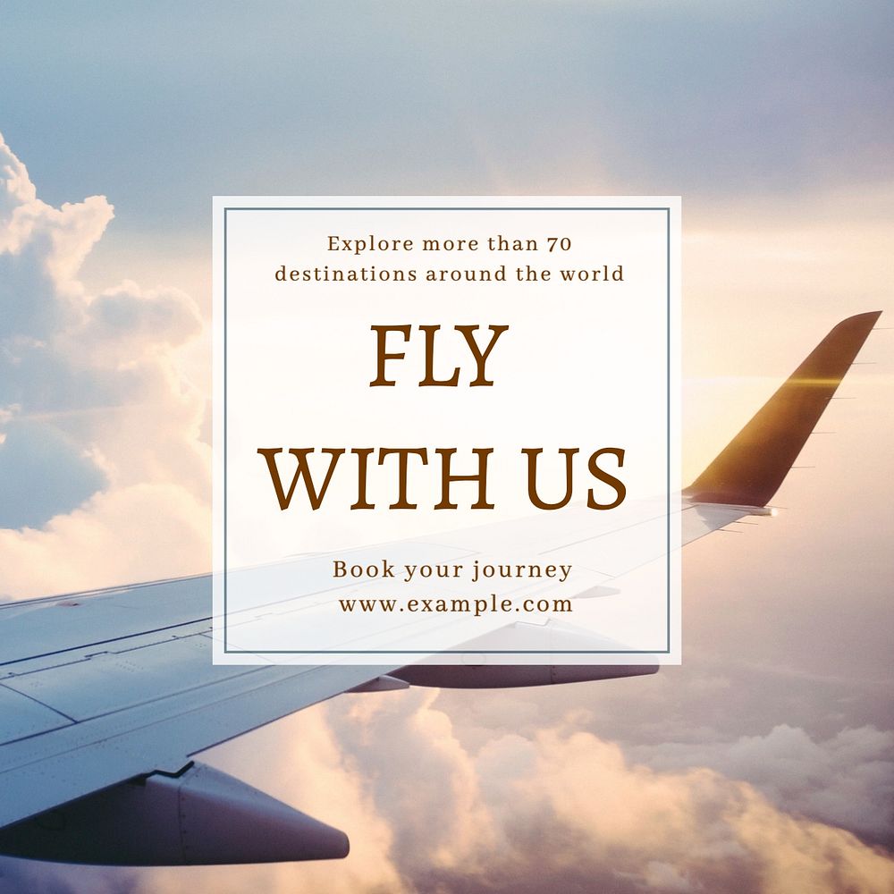 Fly with us Instagram post template