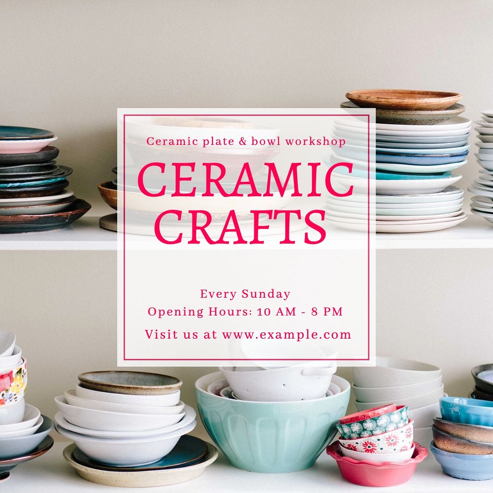 Ceramic craft Instagram post template