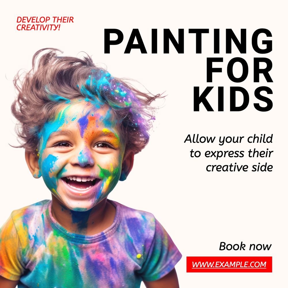 Painting for kids Instagram post template