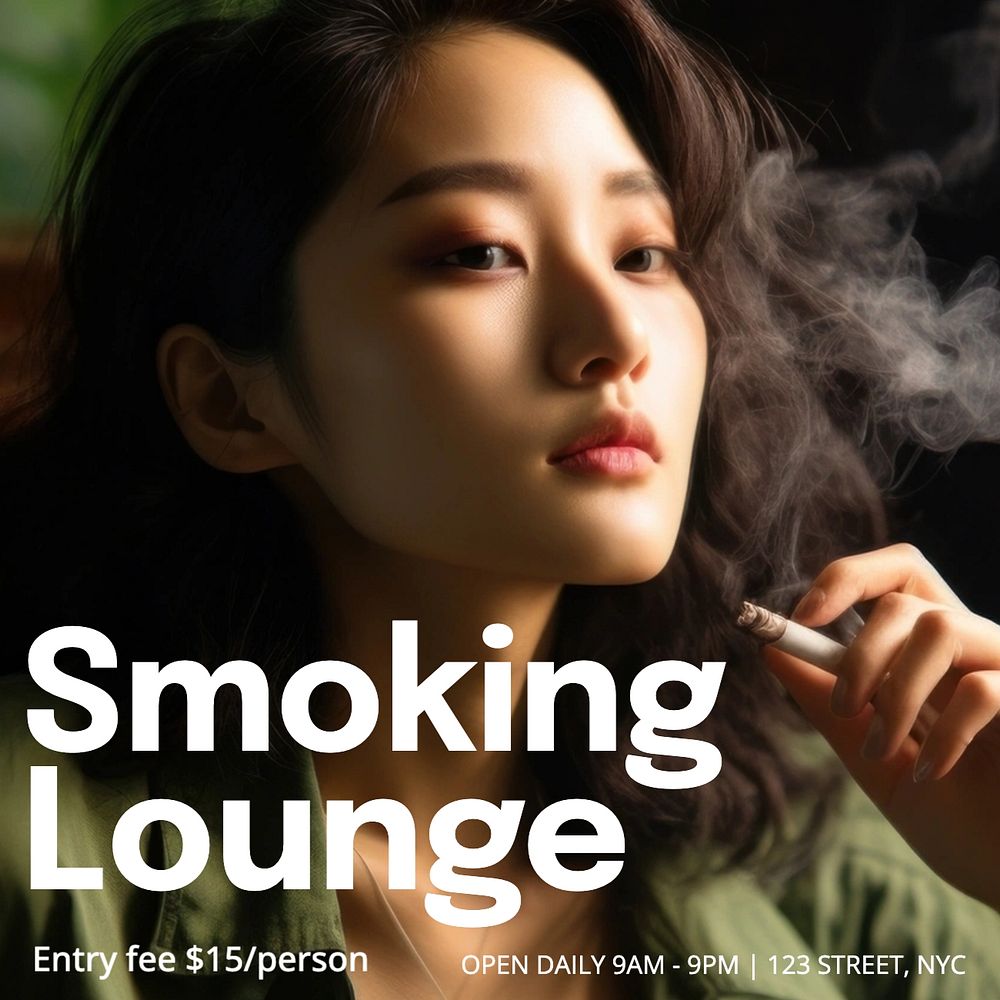 Smoking lounge Instagram post template