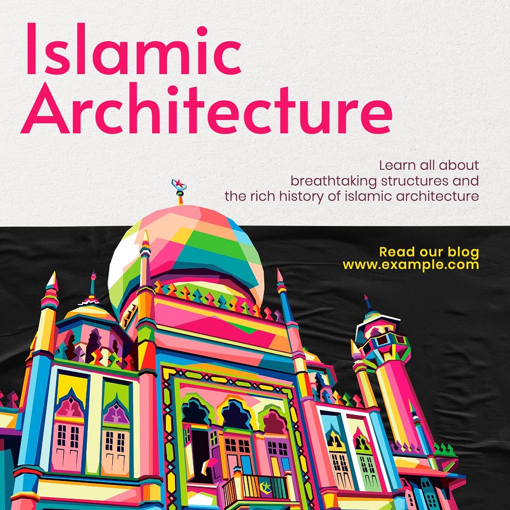 Islamic architecture Instagram post template