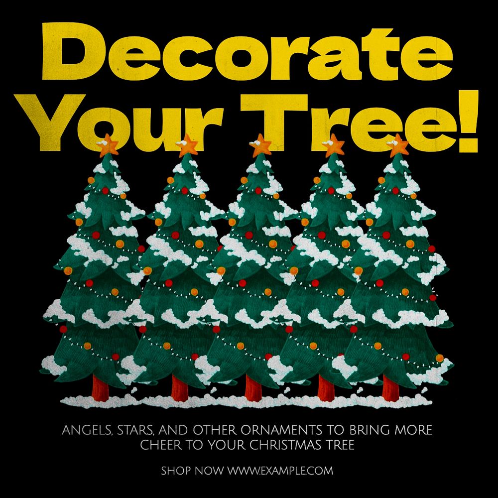 Christmas tree decoration Instagram post template