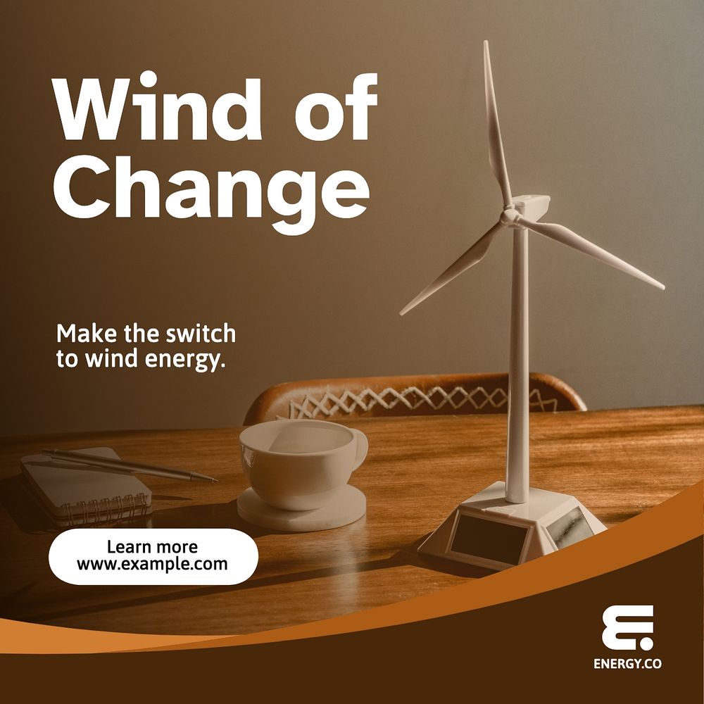 Wind energy Instagram post template