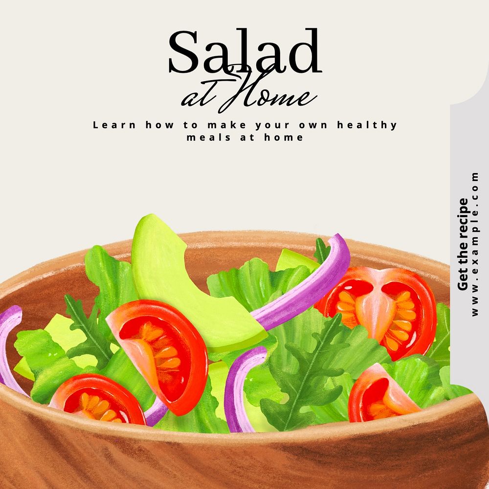 Salad at home Instagram post template