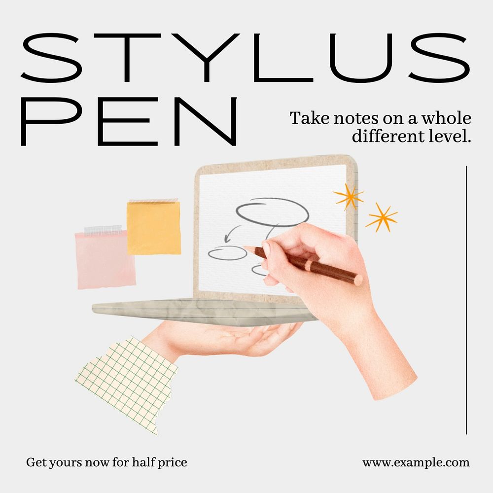 Stylus pen Instagram post template