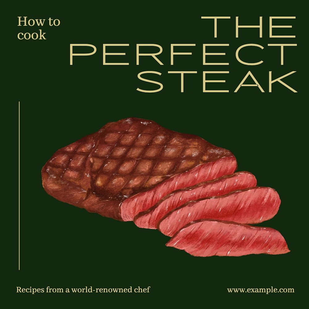 Steak recipe Instagram post template