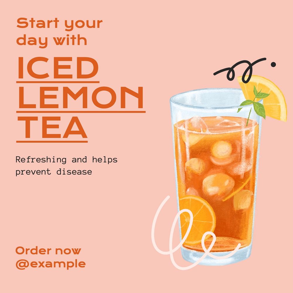 Iced lemon tea Instagram post template