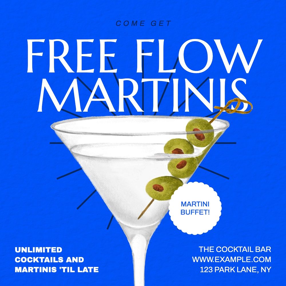 Free flow martini Instagram post template