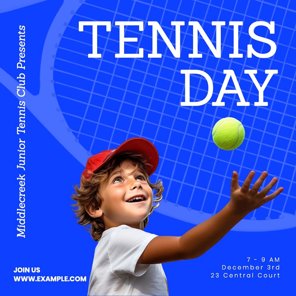 Tennis day Instagram post template