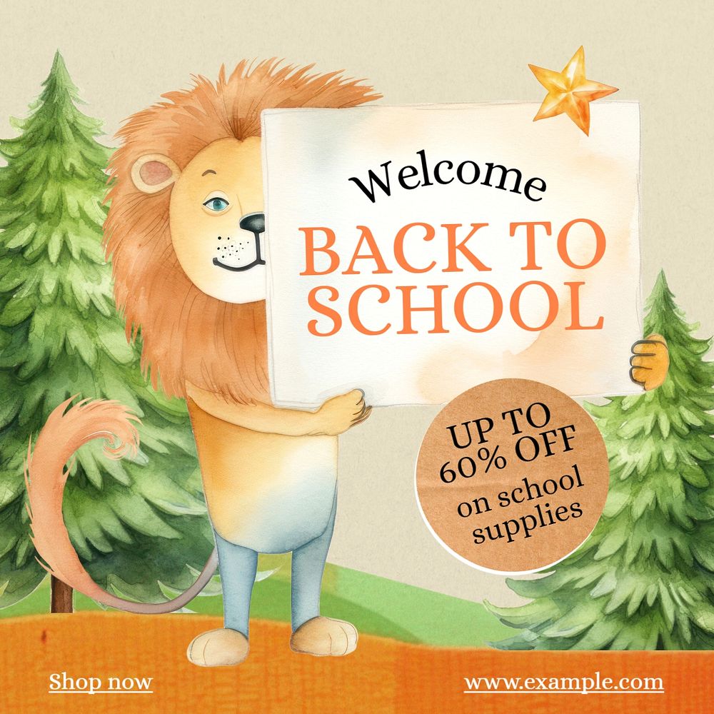 Back to school sale Instagram post template