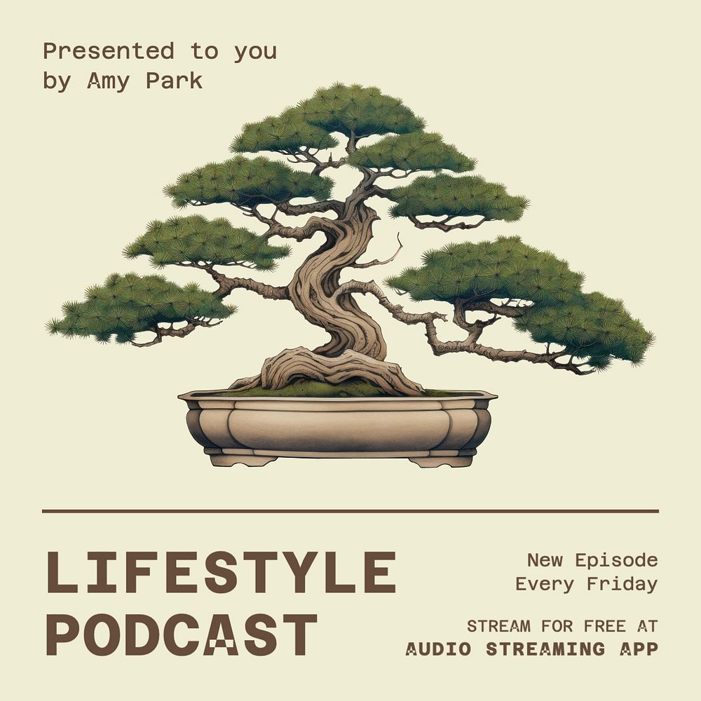 Lifestyle podcast Instagram post template