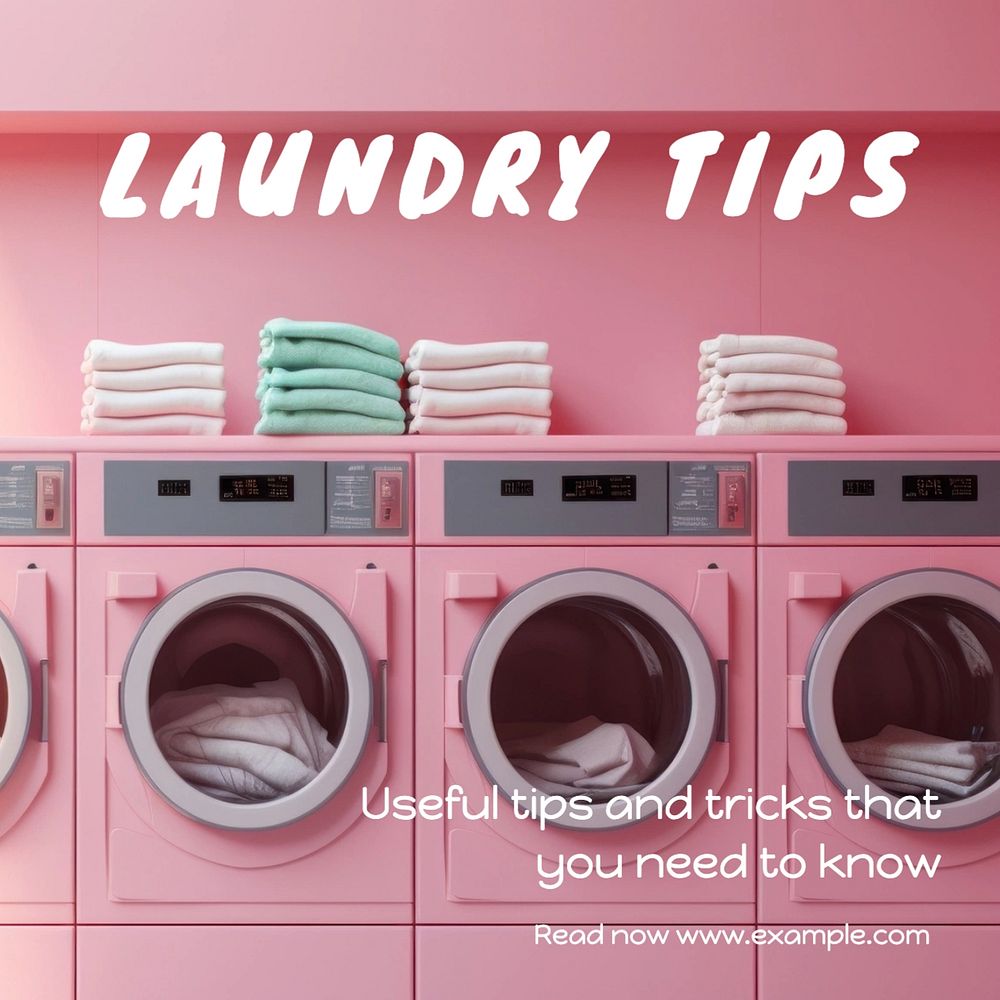 Laundry tips Instagram post template