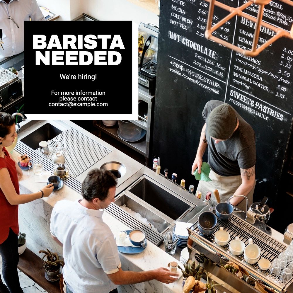 Barista needed Instagram post template