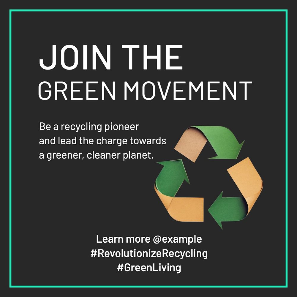 Green movement Instagram post template