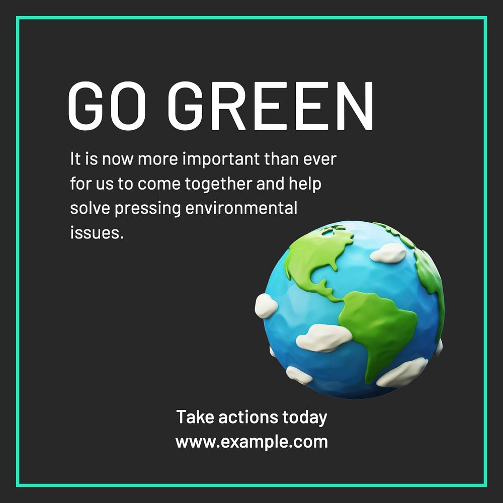 Go green Instagram post template