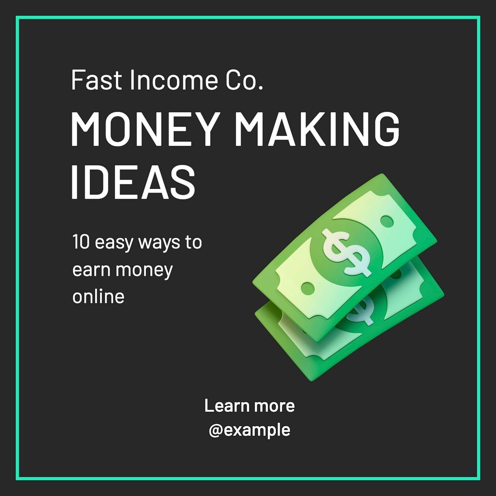 Money making ideas Instagram post template