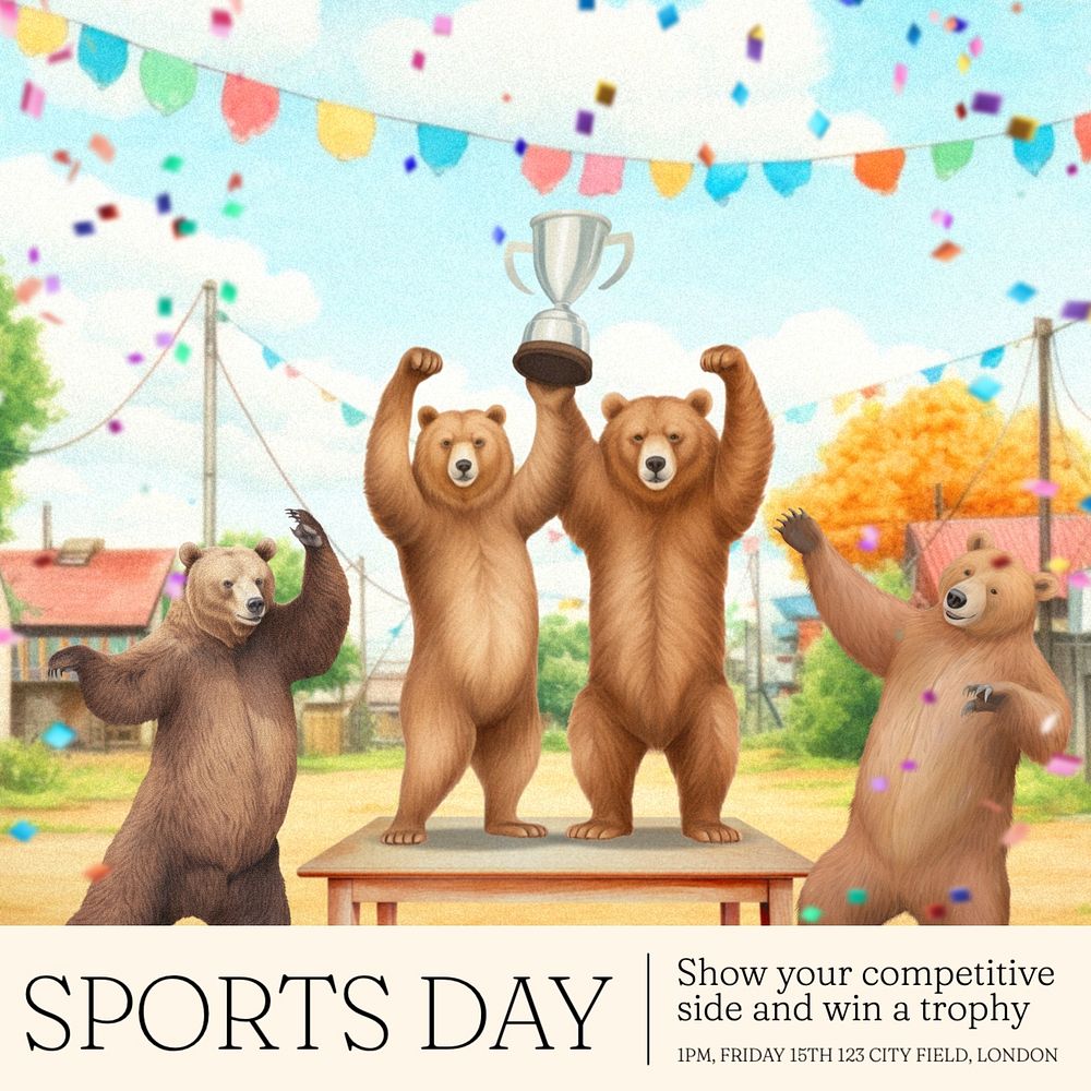 Sports day Instagram post template