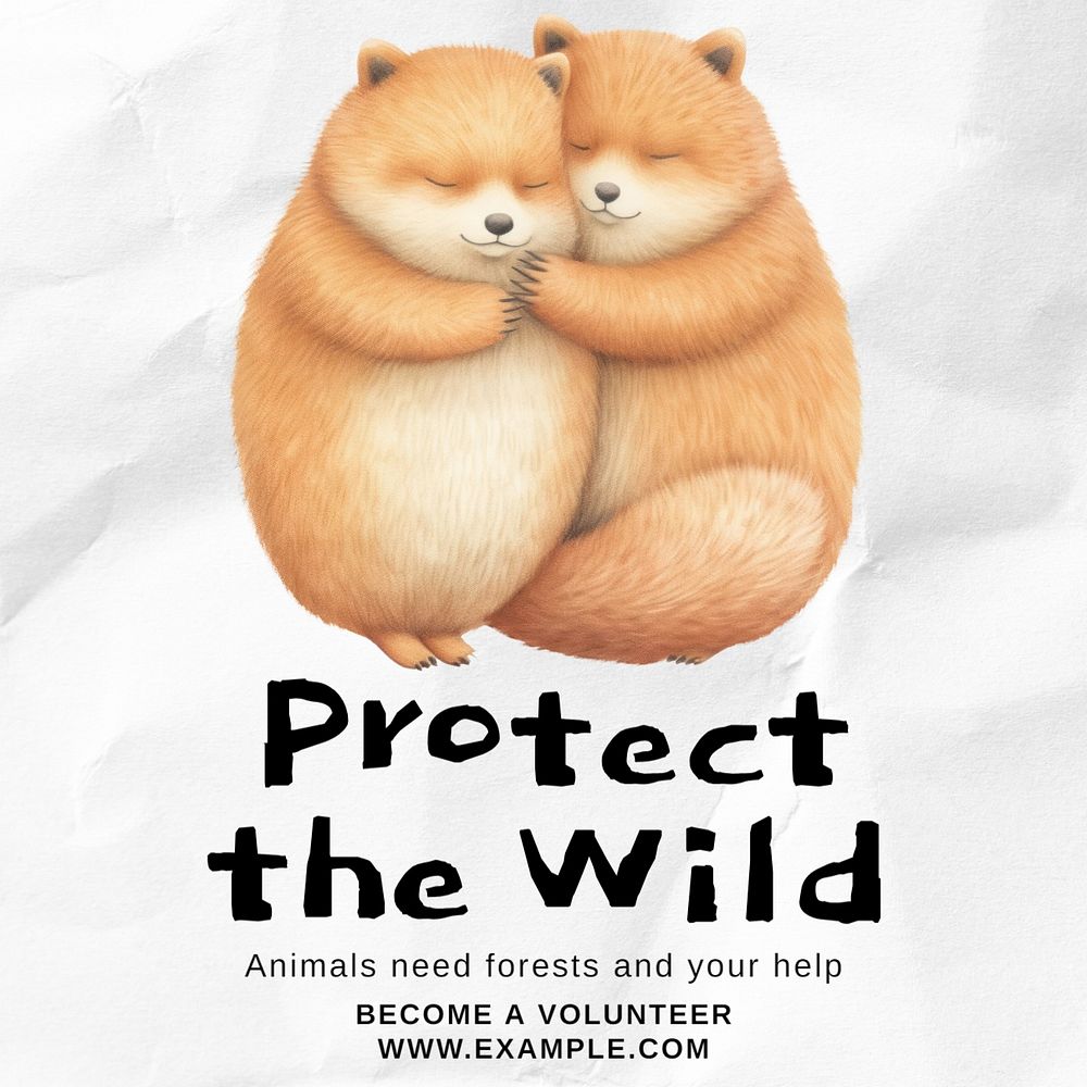 Protect the wild Instagram post template