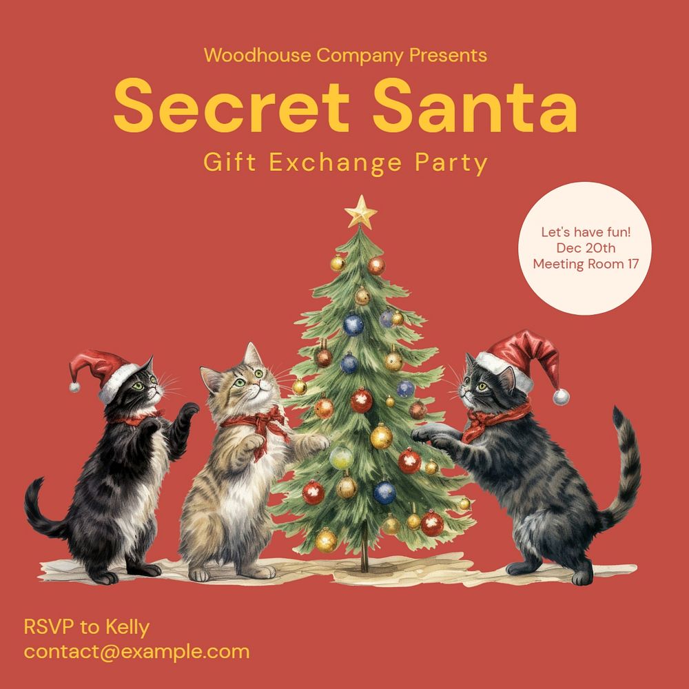 Secret Santa party Instagram post template