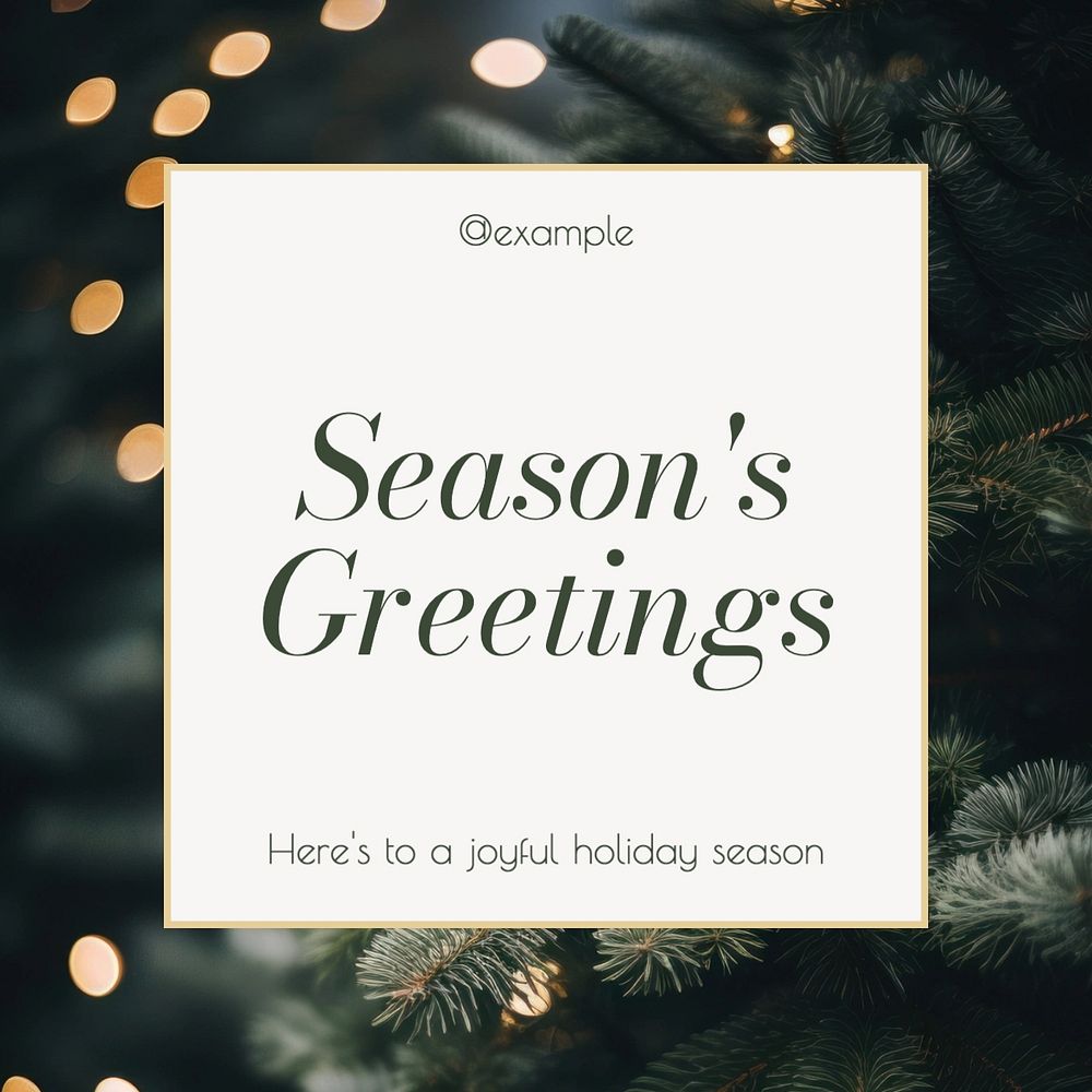 Season's greetings Instagram post template