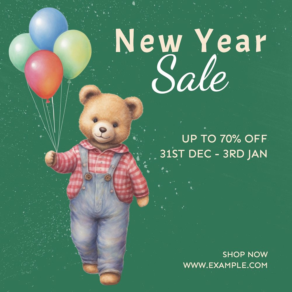 New Year sale Instagram post template