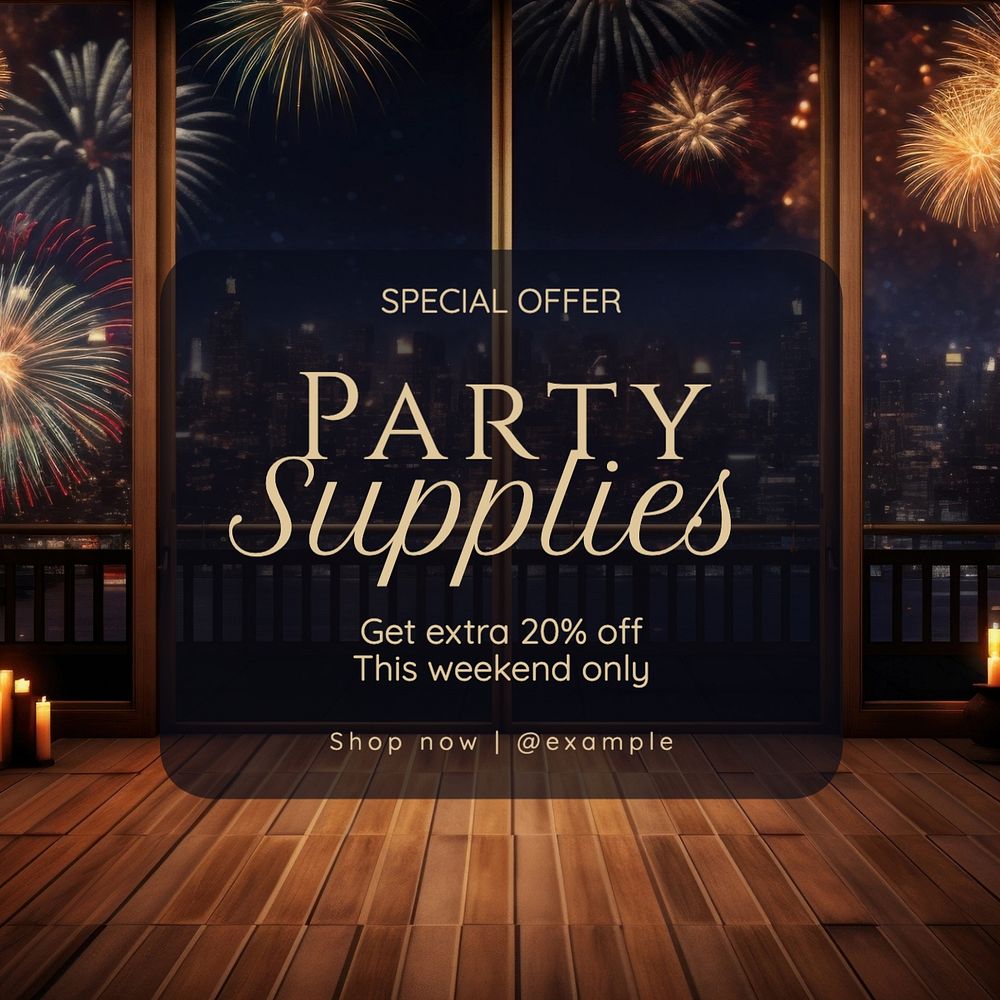 Party supplies Instagram post template