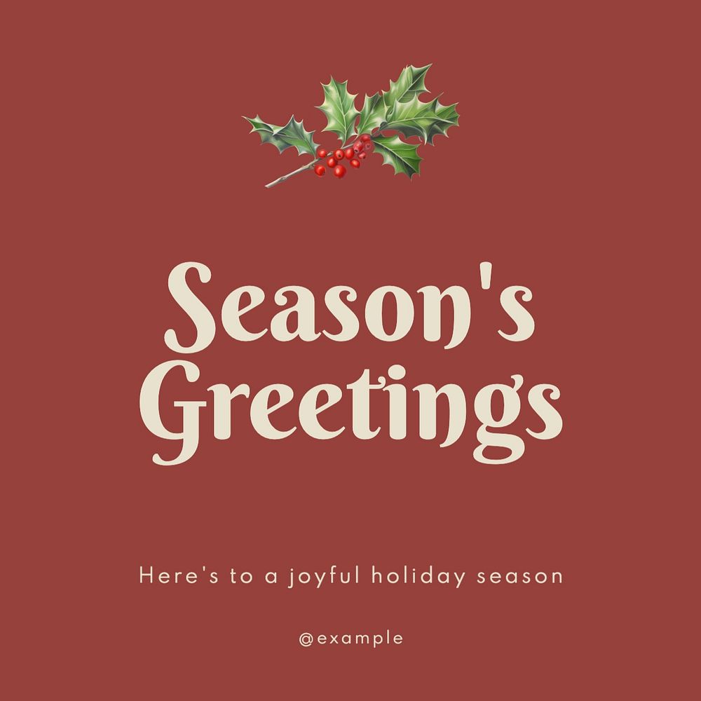 Season's greetings Instagram post template