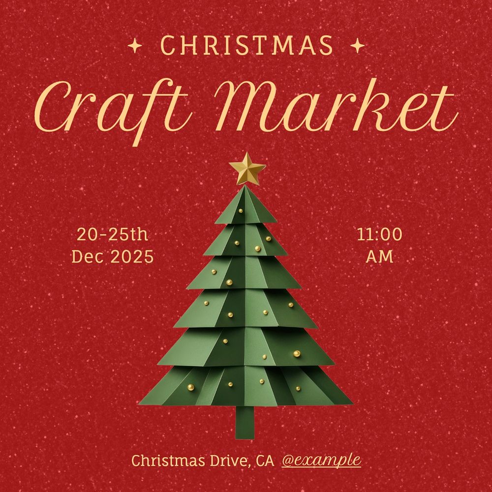 Christmas craft market Instagram post template