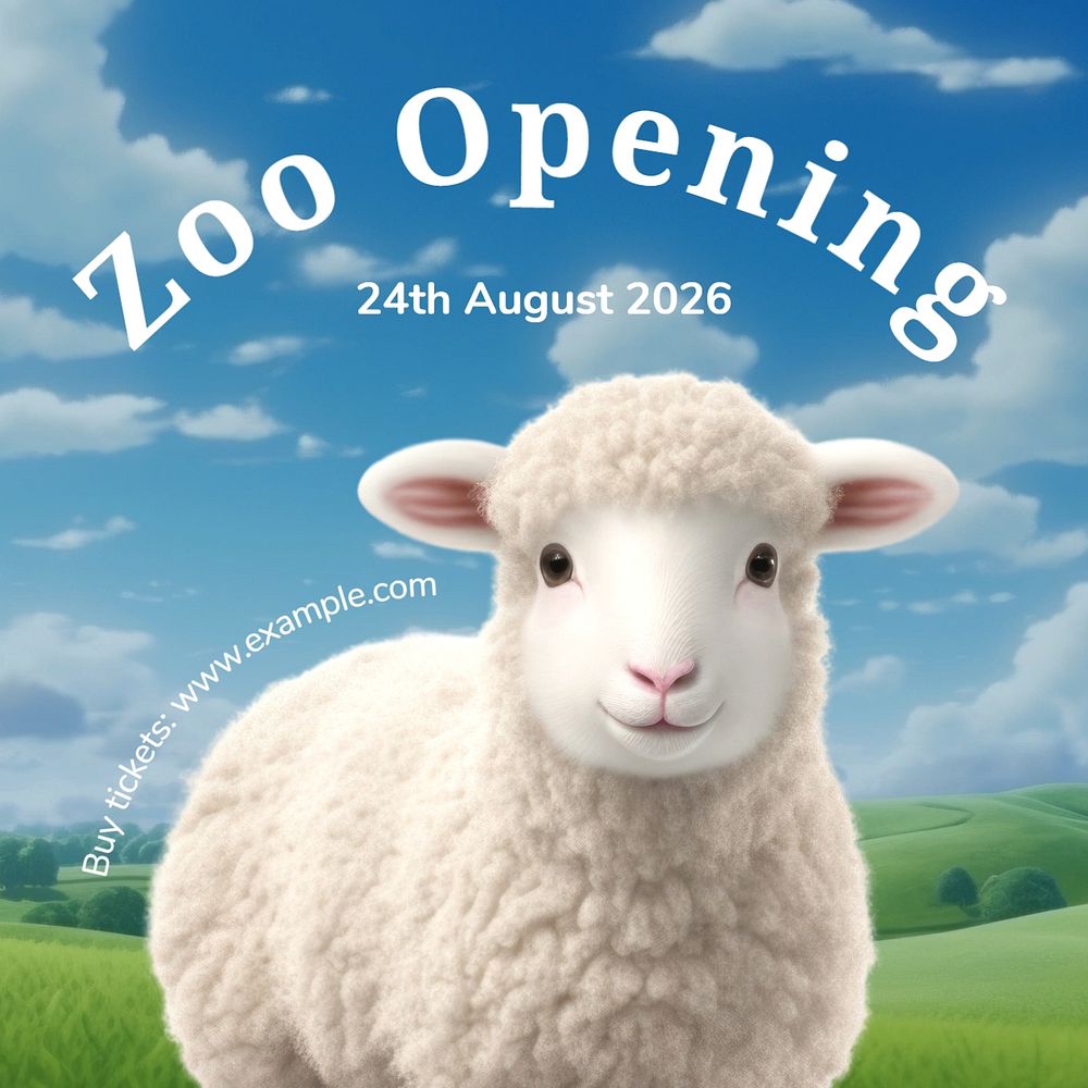 Zoo opening Instagram post template