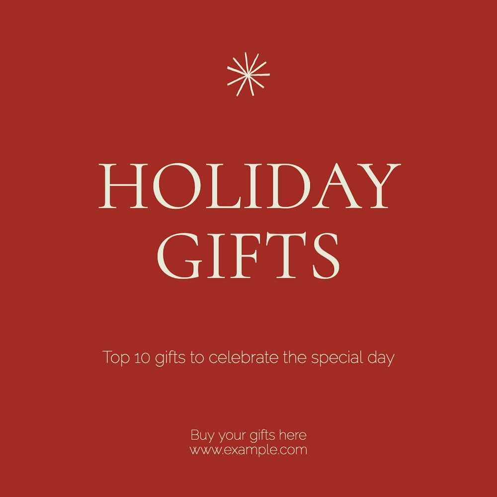 Holiday gifts Instagram post template