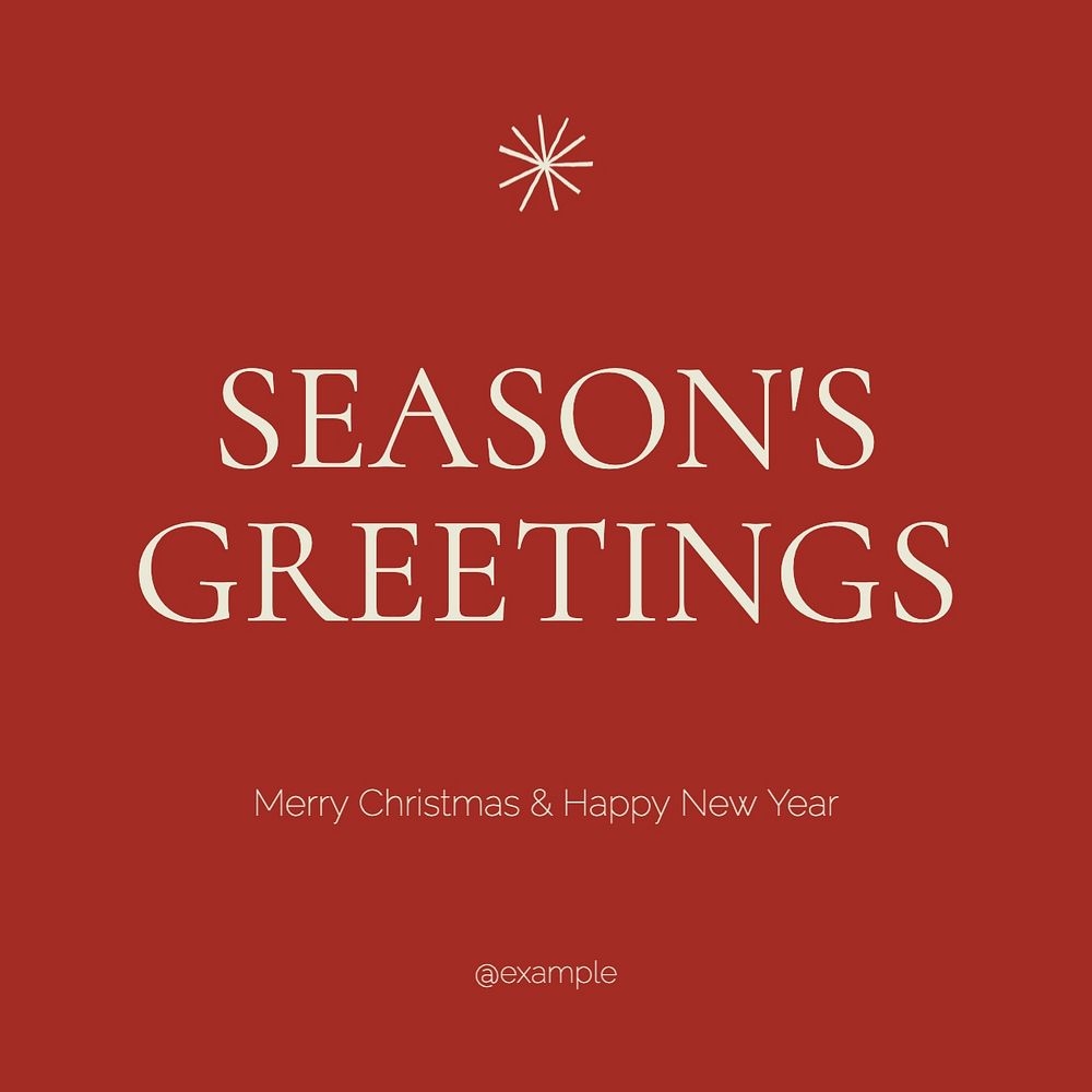 Season's greetings Instagram post template