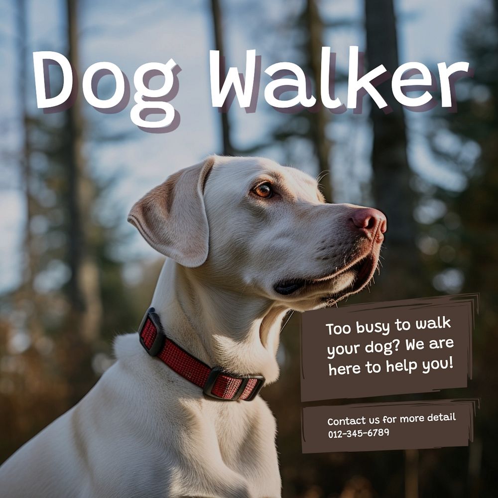 Dog walking service Instagram post template