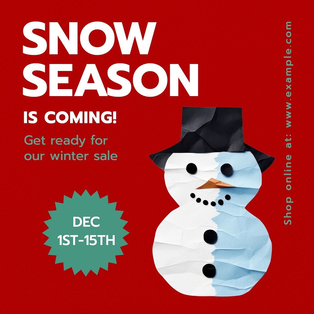 Snow & winter sale Instagram post template