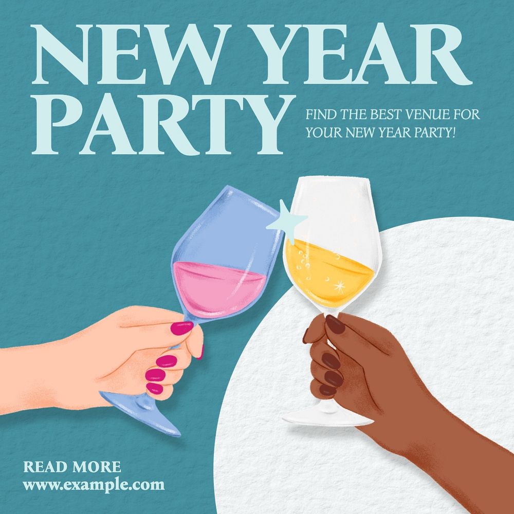 New year party Instagram post template