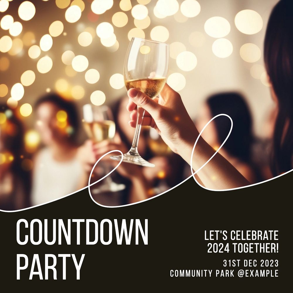 Countdown party Instagram post template