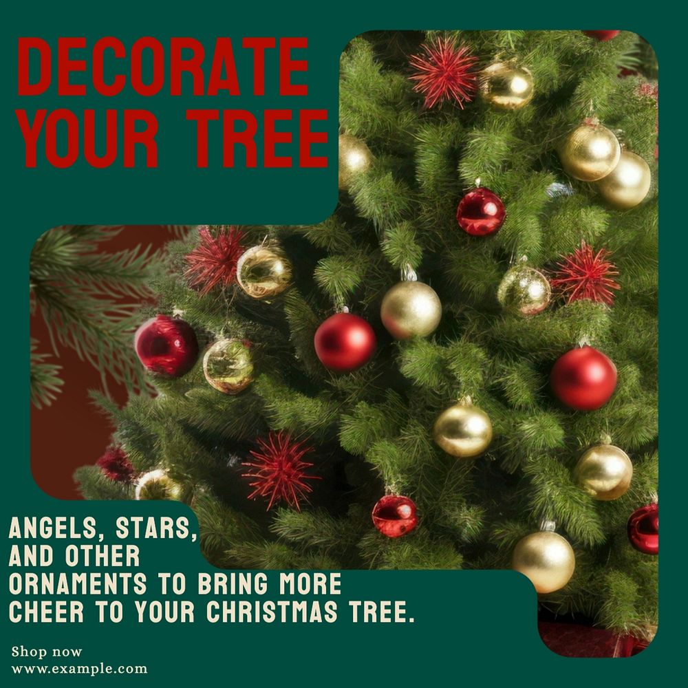 Christmas tree decoration Instagram post template