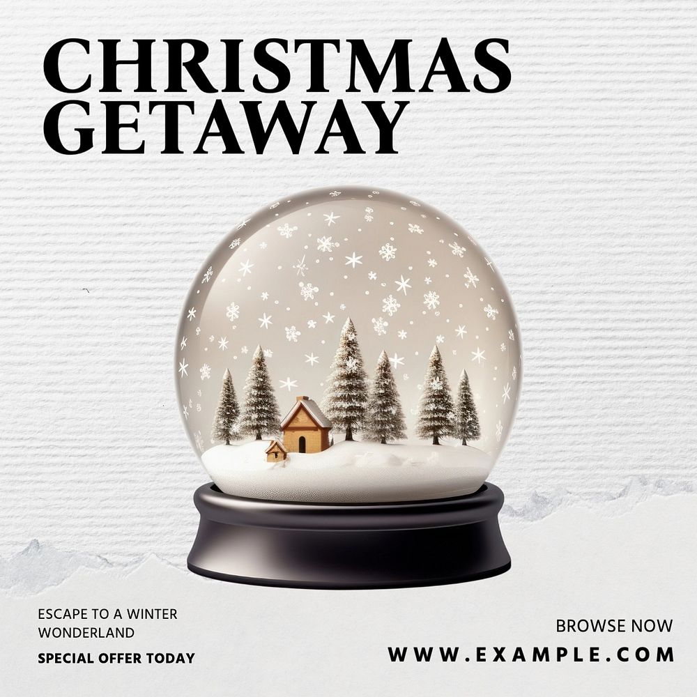 Christmas getaway Instagram post template