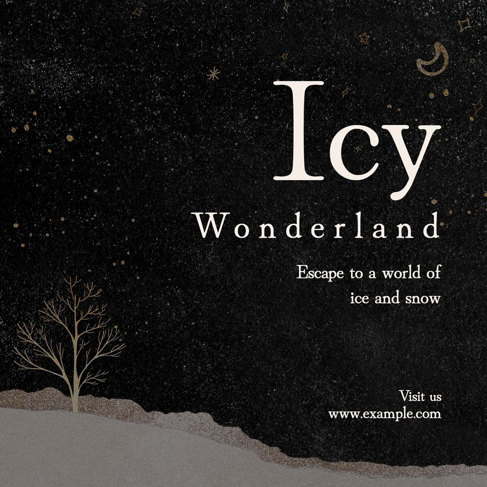 Icy wonderland world Instagram post template