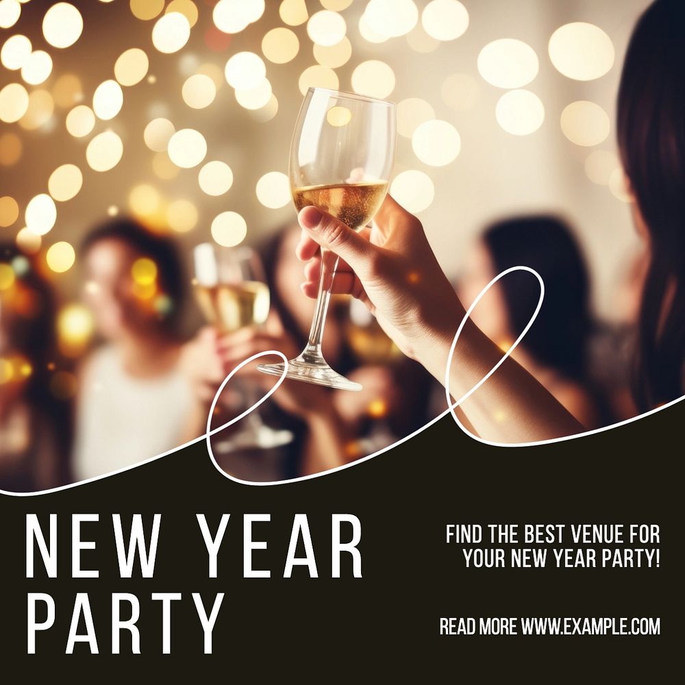 New year party Instagram post template