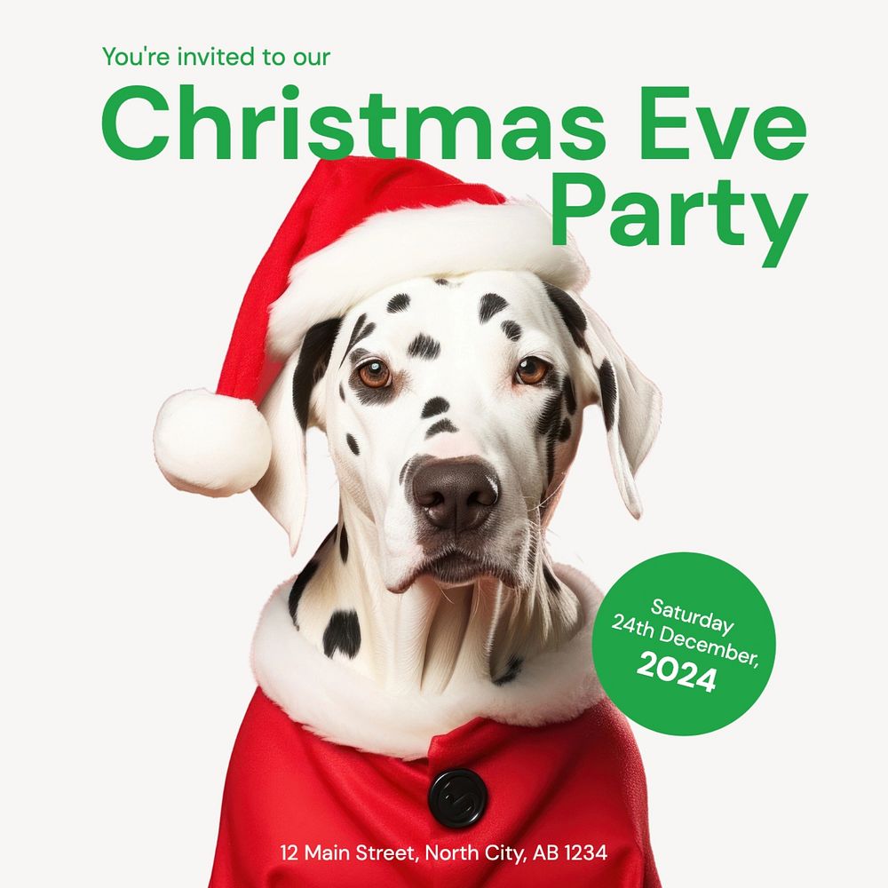 Christmas eve party Instagram post template