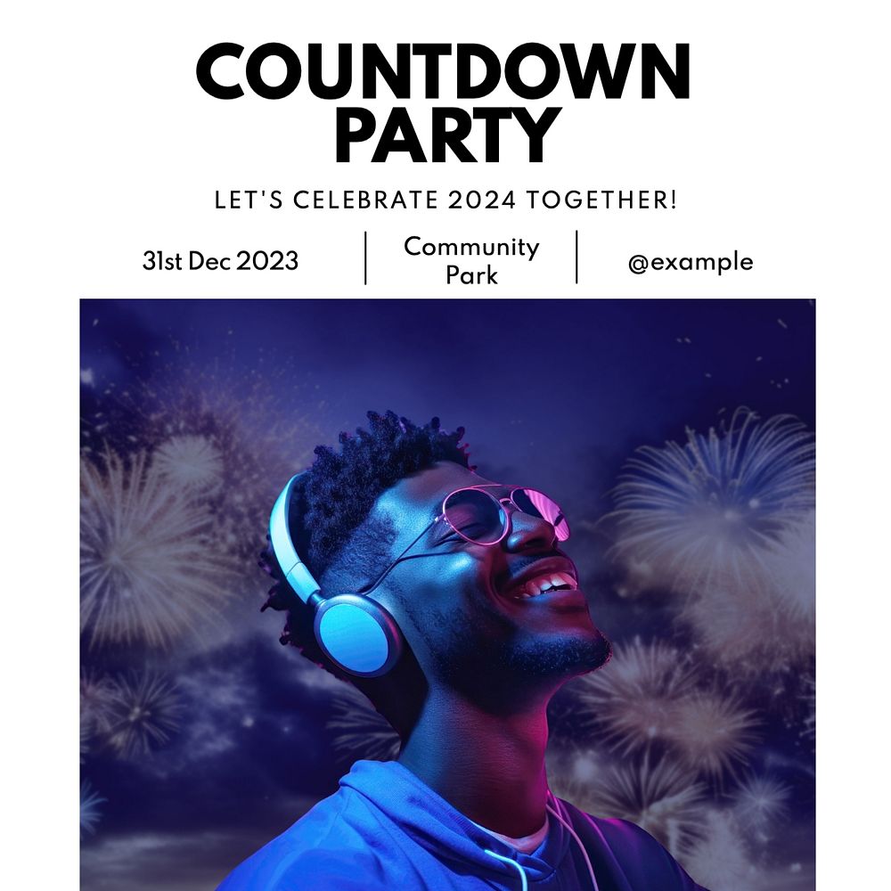 Countdown party Instagram post template