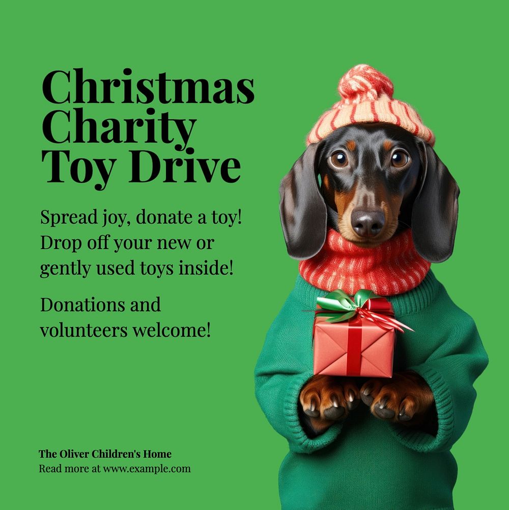 Christmas toy drive Instagram post template