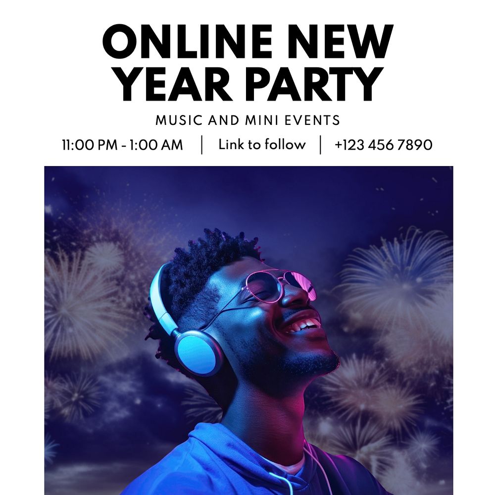 New year party Instagram post template