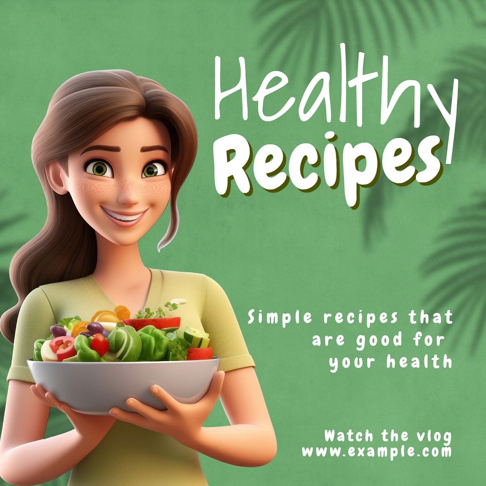 Healthy recipes Instagram post template