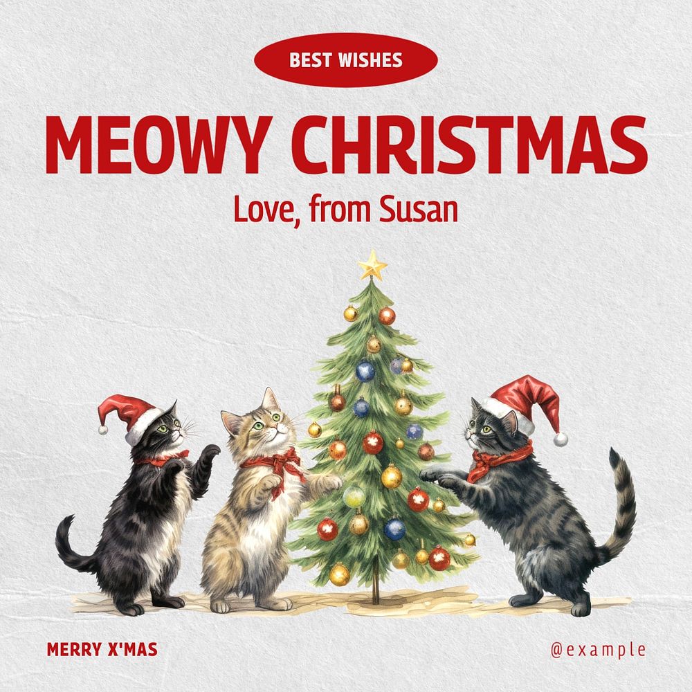 Meowy Christmas Instagram post template