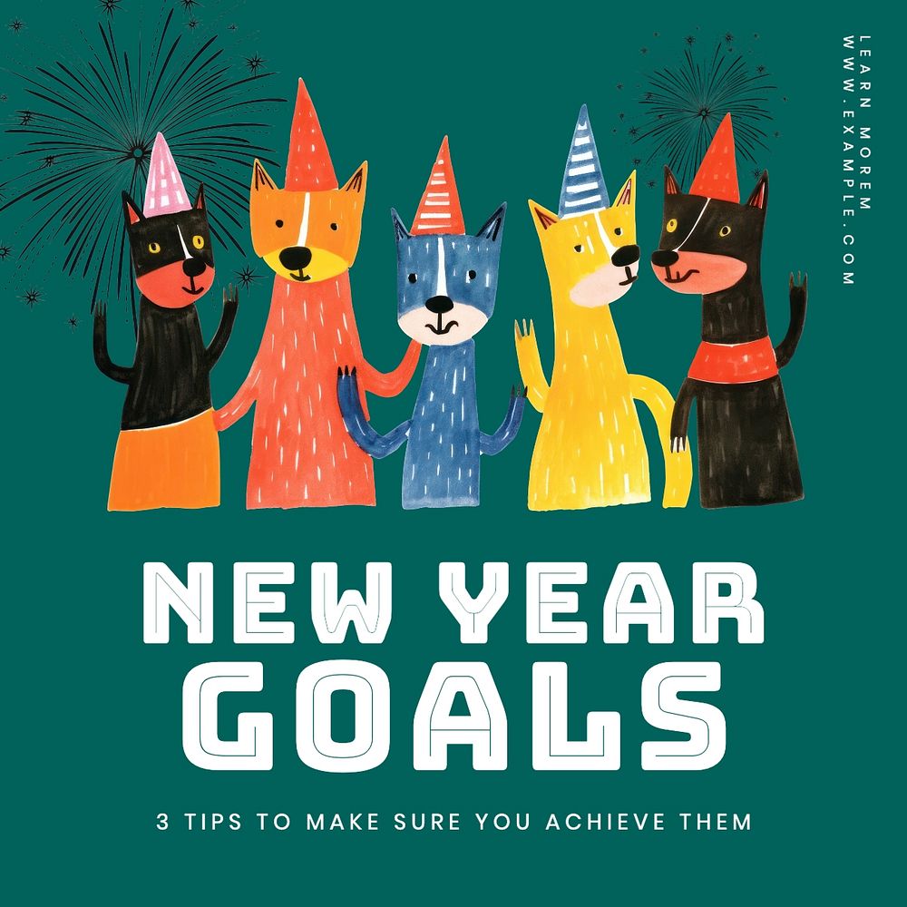 New year goals Instagram post template