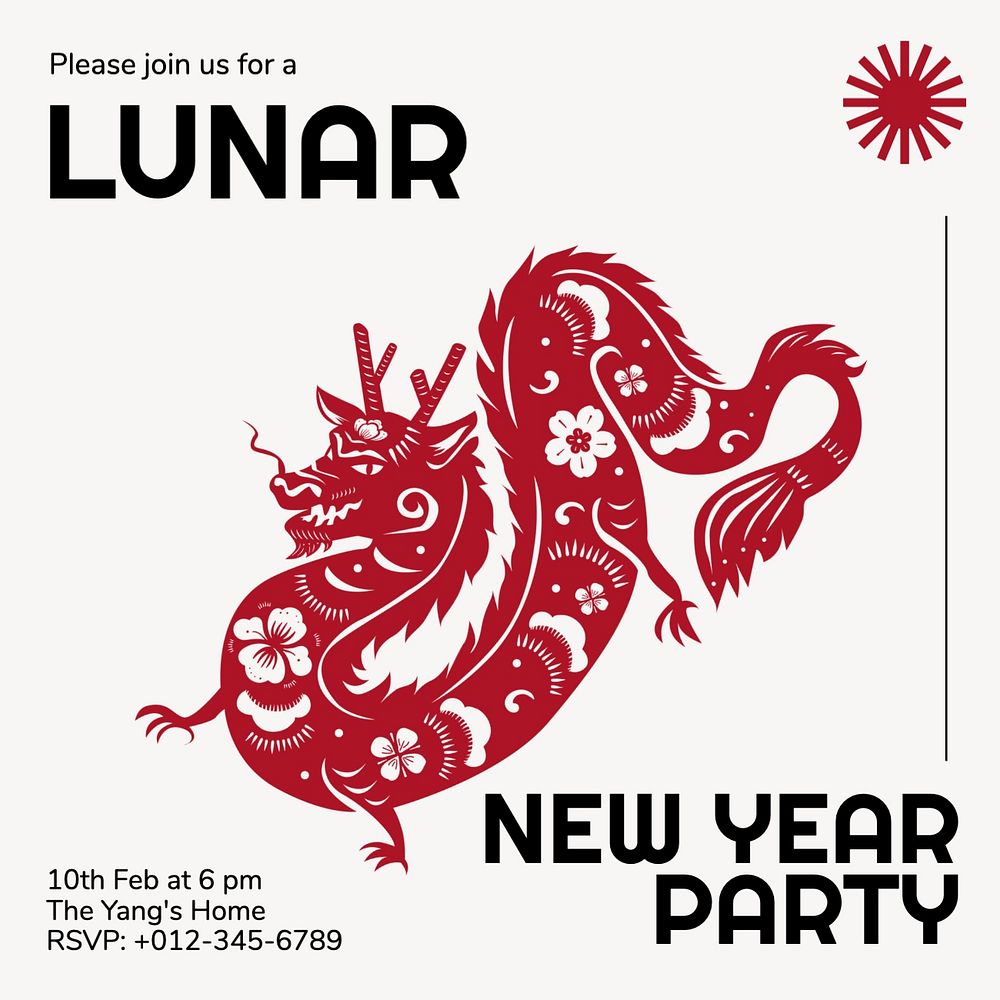 Lunar New Year Instagram post template